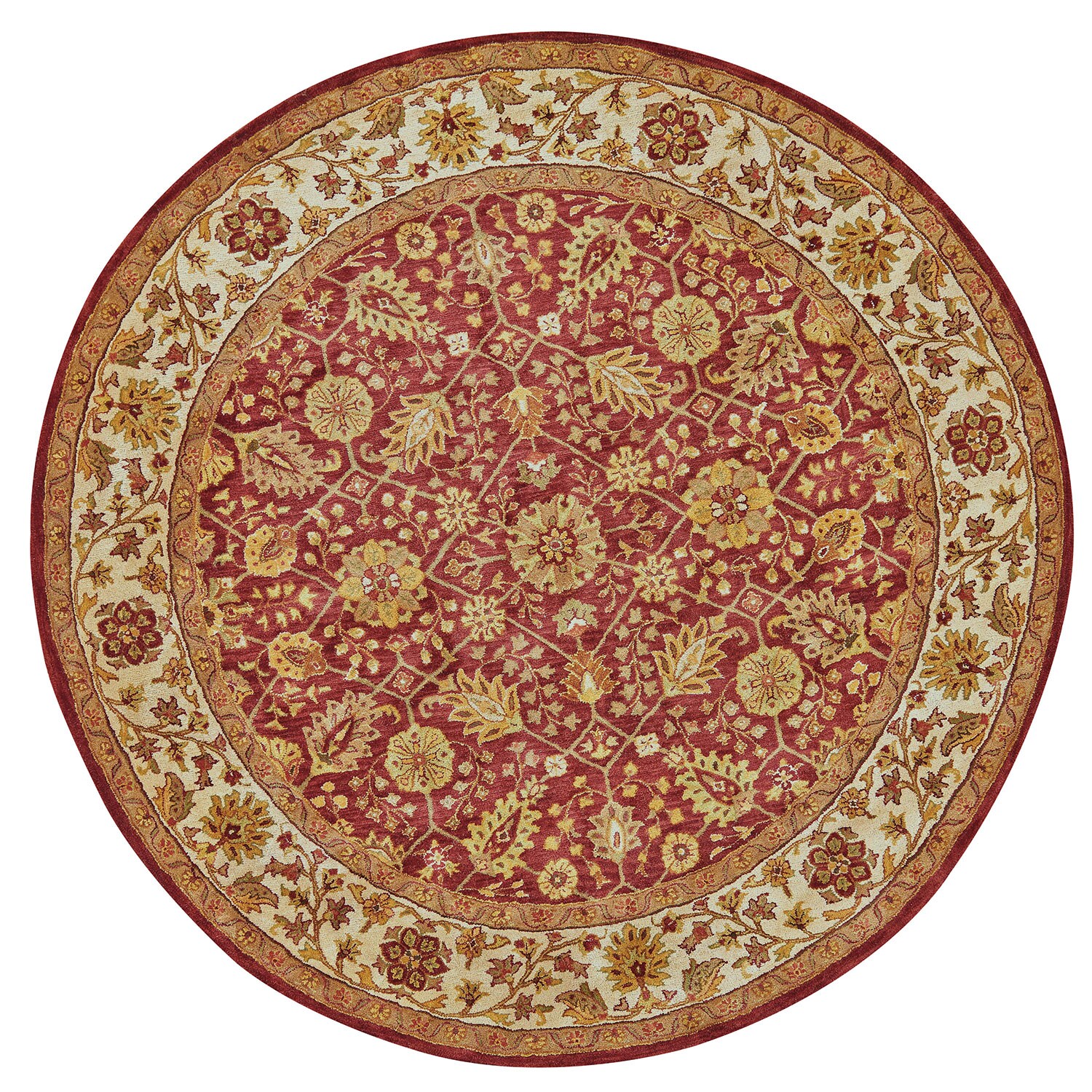 Alexandria Cranberry/Ivory 8' X 8' Round Area Rug Furniture.ca